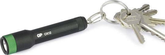 GP Batteries Keychain Flashlight LED IPX4 with Maximum Brightness 20lm Vole CK12 Black
