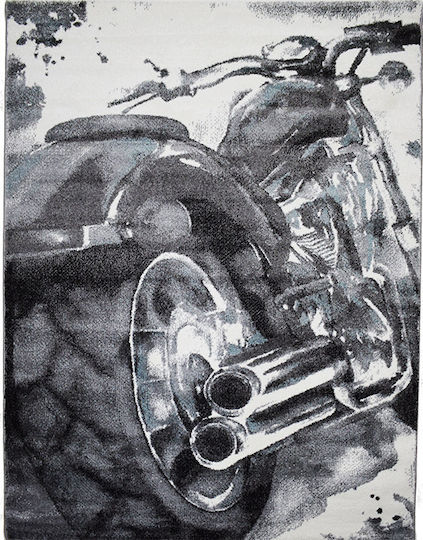 Alexander Carpets Breeze Motorcycle Детско килимче Сив 133x190см Дебелина 10мм