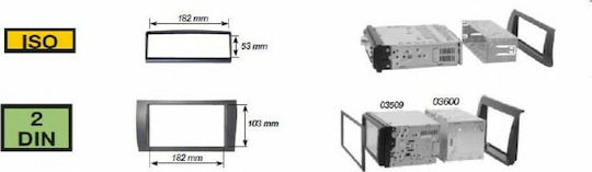 Phonocar DIN-Verkleidungsplatten 2 Din Schwarz für Alfa Romeo Mito 2014+