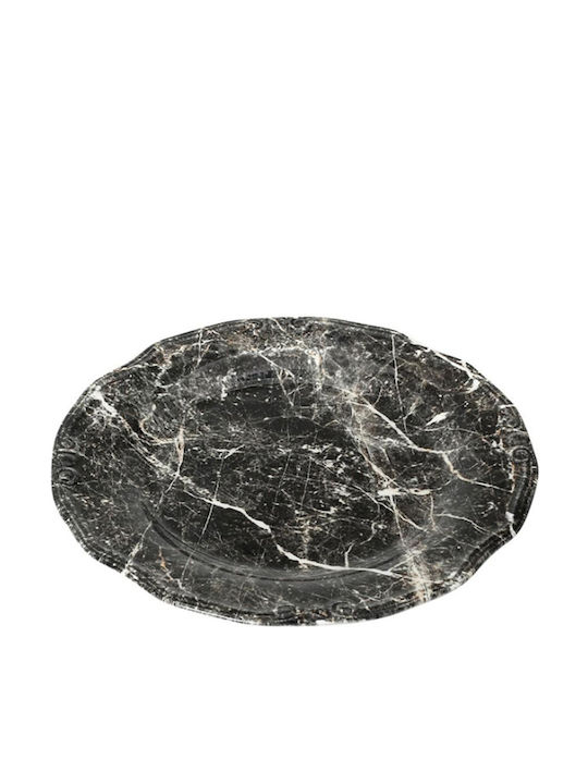 Espiel Marble Πιάτο Γλυκού Κεραμικό Μαύρο με Διάμετρο 21cm