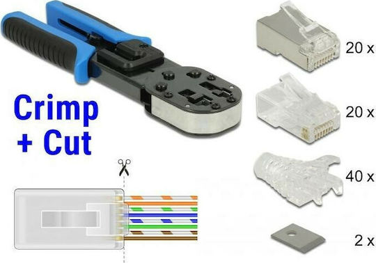 DeLock Network Cable Stripper Pliers RJ45 Crimp Cut Toolkit