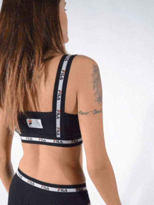 Fila Γυναικείο Αθλητικό Μπουστάκι Μαύρο με Αφαιρούμενη Ενίσχυση