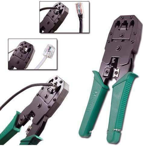 Πρέσα Ακροδεκτών Δικτύου RJ12, RJ11, RJ45, RJ10, RJ22 με Απογυμνωτή (Μήκος 180mm)