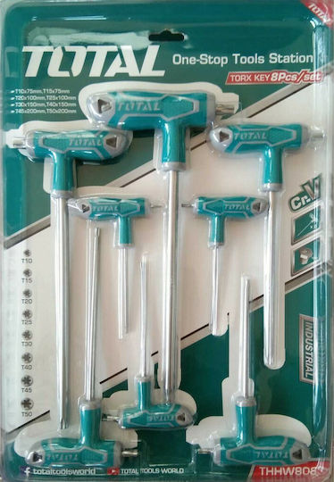 Total T-Shaped Torx Wrench T10 8pcs
