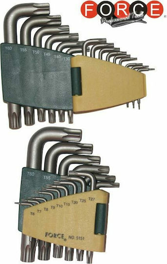 Force Σετ 15 Κλειδιά Torx σε Σχήμα L