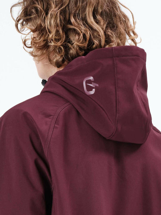 Winter Jacke Softshell Wasserdicht und Winddicht Wine