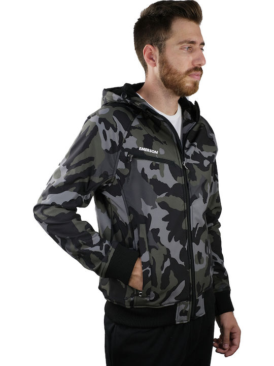 Χειμωνιάτικο Μπουφάν Softshell Αδιάβροχο και Αντιανεμικό Camo Black / Khaki