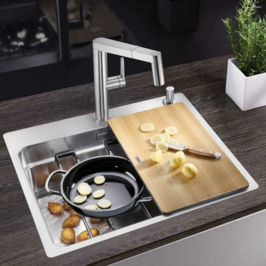 Blanco Etagon 500-IF 521840 Drop-In Sink Inox Satin W54xD44cm Silver