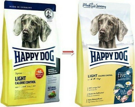 Happy Dog Light Calorie Control 1kg Dry Food Diet, Gluten-Free for Adult Medium & Large Breed Dogs with Poultry and Rice