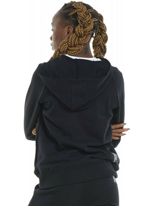 Women's Sweatshirt Jacket Velvet Hooded Black