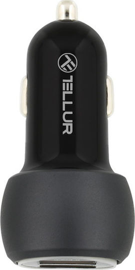 Tellur Автомобилен Зарядно Устройство 36W 3A с Портове 2xUSB-A Черен Цвят