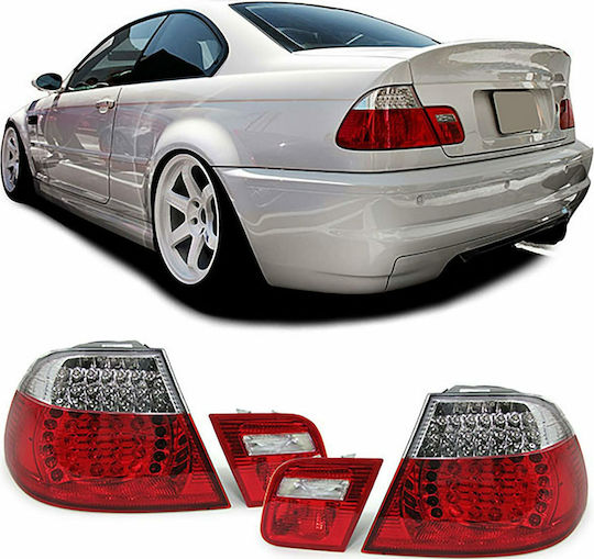 Faruri Spate LED BMW E46 2D Cristal Roșu 1998-2003 4 Bucăți