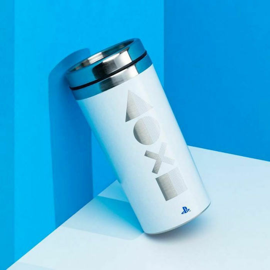 Paladone Playstation Travel Mug PS5 Ποτήρι Θερμός Ανοξείδωτο 450ml Λευκό