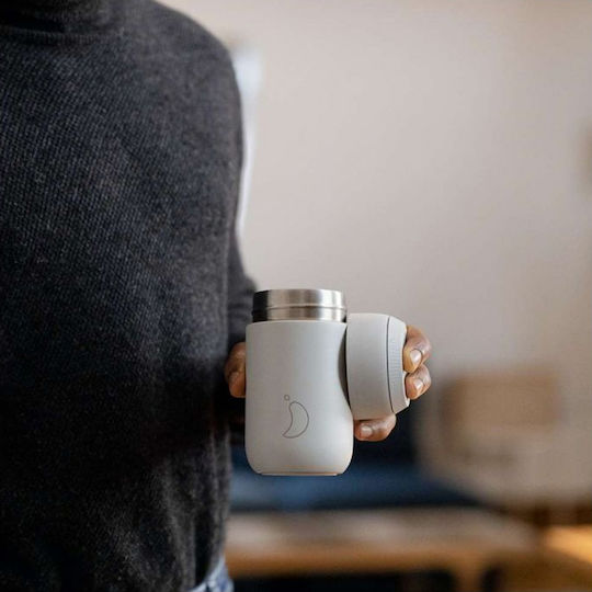 Chilly's Series 2 Glass Thermos Stainless Steel BPA Free 340ml Light Blue with Handle