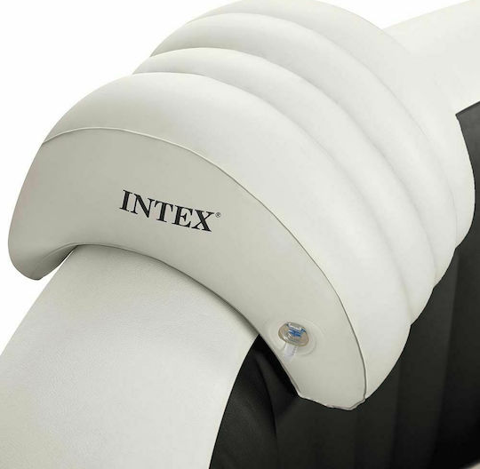 Intex Purespa Jet & Bubble Deluxe Set Στρογγυλή Πισίνα PVC 795lt Φουσκωτή με Υδρομασάζ 201x71εκ. Γκρι