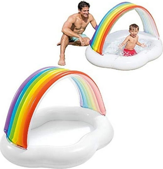 Intex Rainbow Cloud Baby Children's Oval Swimming Pool 82lt Inflatable 142x142x84cm White