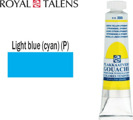 Royal Talens Extra Fine Tempera Paints Light Blue (Cyan) 501 in Tube 20ml 3pcs