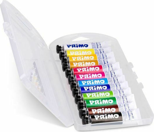 Primo Tempera Paints Multicolour in Tube 7.5ml 12pcs