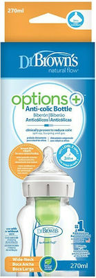 Dr. Brown's Plastic Bottle Options+ Wide Neck Anti-Colic with Silicone Nipple for 0+, 0+ m, months 270ml 1pcs