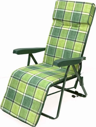 Campus Lounger-Armchair Beach with Recline 6 Slots Green 60cm