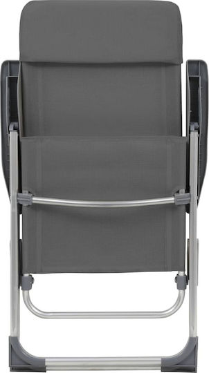 vidaXL Chair Beach Aluminium Gray Set of 2pcs