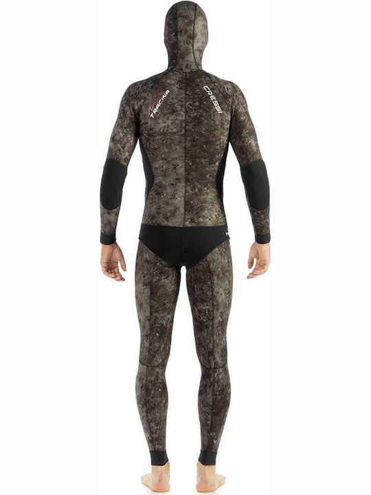 CressiSub Tracina Divisible Wetsuit Shaved with Chest Pad for Speargun Brown Camouflage 5mm LE4650