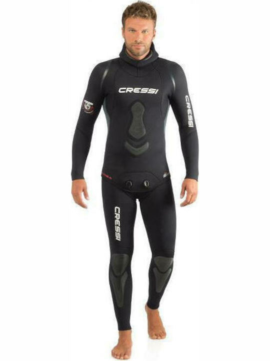 CressiSub Apnea Divisible Wetsuit Shaved with Chest Pad for Speargun Black 3.5mm
