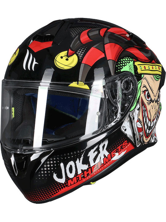 MT Targo Joker A1 Gloss Black Motorcycle Helmet Full Face DOT ECE 22.05 1450gr