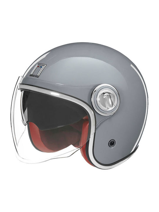 Nox Heritage Matt Grey Motorcycle Helmet Jet 1350gr with Sunvisor