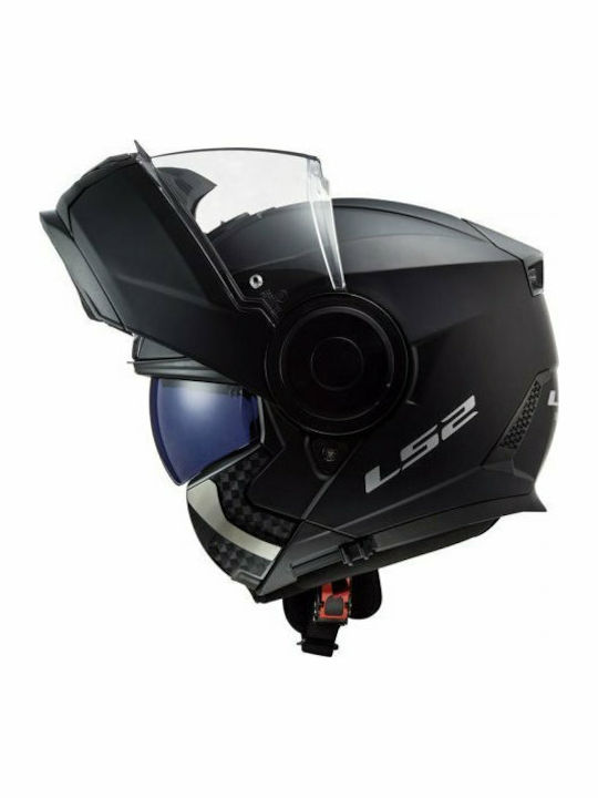 LS2 Scope FF902 Matt Black Motorcycle Helmet Flip-Up ECE 22.05 1650g with Sun Visor