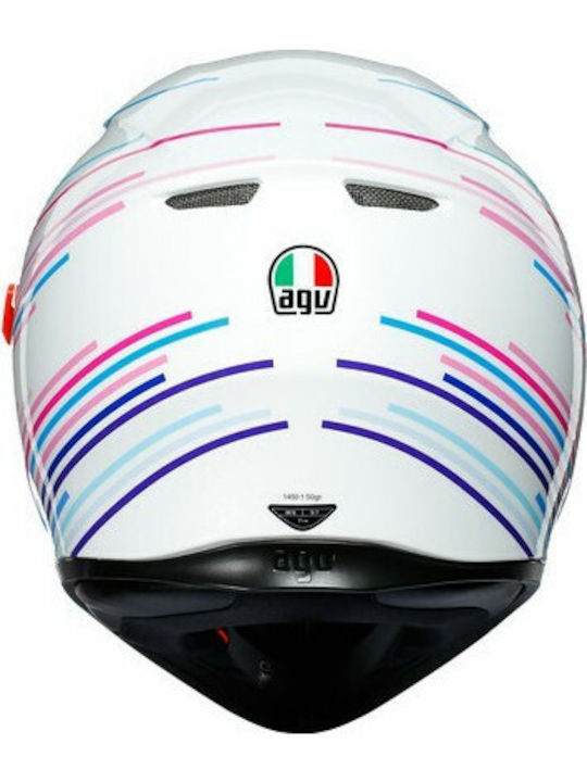 AGV K-3 SV Pinlock Full Face Helmet with Sun Visor DOT / ECE 22.05 1570gr Sakura Pearl White/Purple 210301A2MY-002