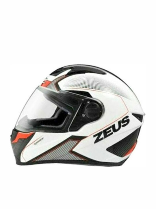 Zeus ZS-811 AL6 White/Black/Red Κράνος Μηχανής Full Face 1380gr
