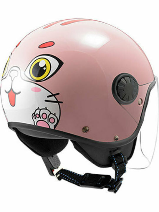 Zeus ZS-228 Pink Παιδικό Κράνος Μηχανής Jet 800gr