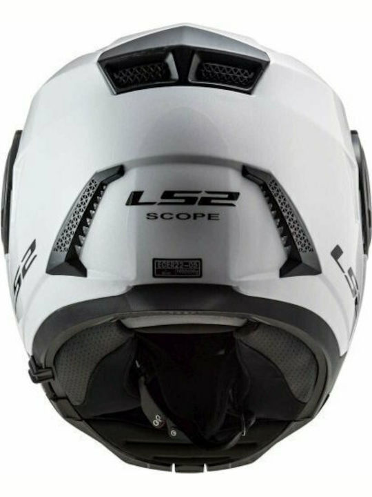 LS2 Scope FF902 Solid Alb Casca Moto Flip-Up ECE 22.05 1650gr cu Sunvisor