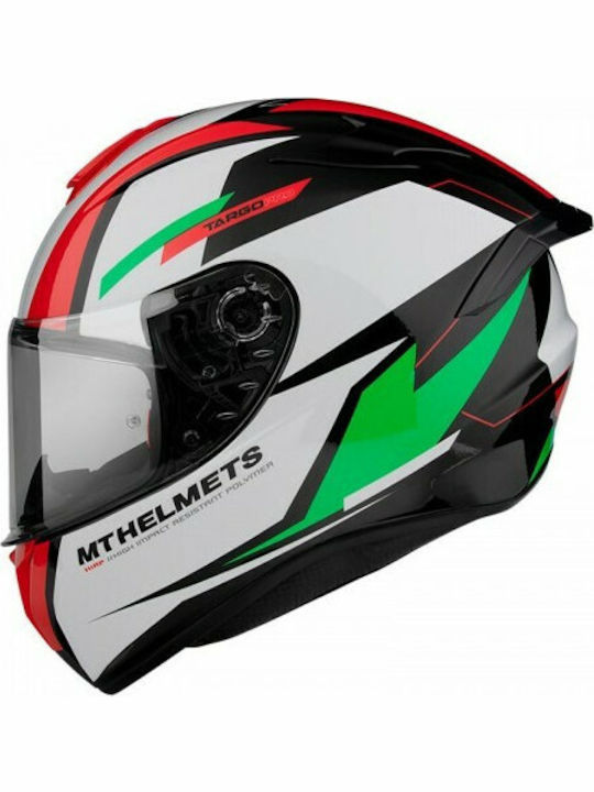 MT Targo Pro Sound C6 Gloss Green Motorcycle Helmet Full Face DOT ECE 22.05 1450gr
