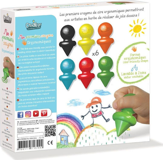 Crealign "My First Crayons" Crayons Set 6 Colours