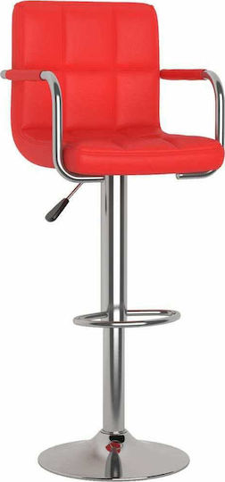 Taburete Bar Cu Spătar și Înălțime Reglabilă Roșii 2 Buc 48x47x90-111 cm