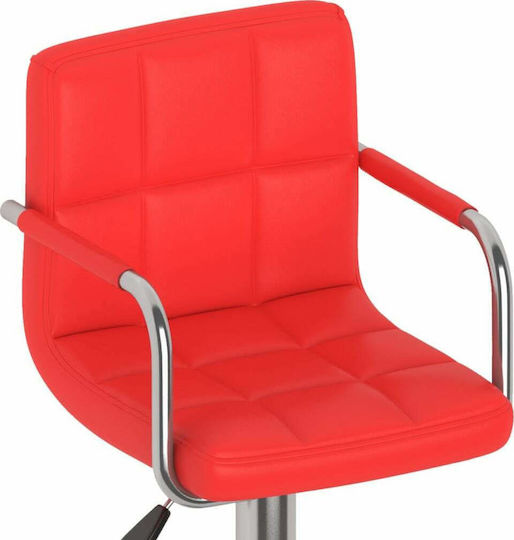 Taburete Bar Cu Spătar și Înălțime Reglabilă Roșii 2 Buc 48x47x90-111 cm