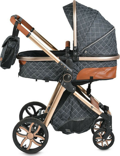 Cangaroo Alma Adjustable 3 in 1 Baby Stroller Suitable for Newborn Dark Grey 7.5kg