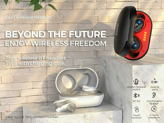 Hoco ES41 In-ear Bluetooth Handsfree Ακουστικά με Θήκη Φόρτισης Μαύρα