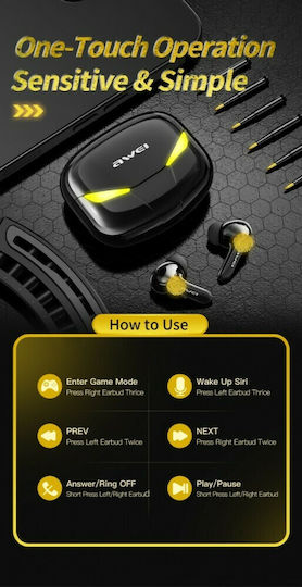 Awei T35 In-ear Bluetooth Handsfree Earphones with Sweat Resistance and Charging Case Black