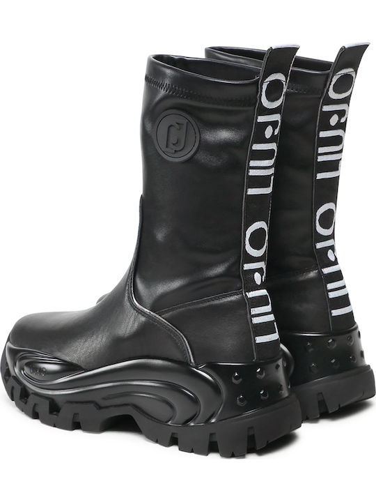 Wave 16 Leather Women's Ankle Boots Black