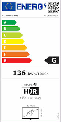 LG Smart Τηλεόραση 65" 4K UHD LED 65UN74006 HDR (2020) 65UN74006LA 65UN74006LB