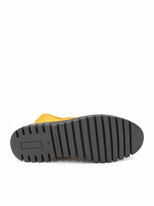 Wildleder Stiefeletten Damen Gelb