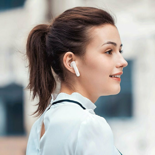 Havit TW916 Earbud Bluetooth Handsfree Ακουστικά με Αντοχή στον Ιδρώτα και Θήκη Φόρτισης Λευκά