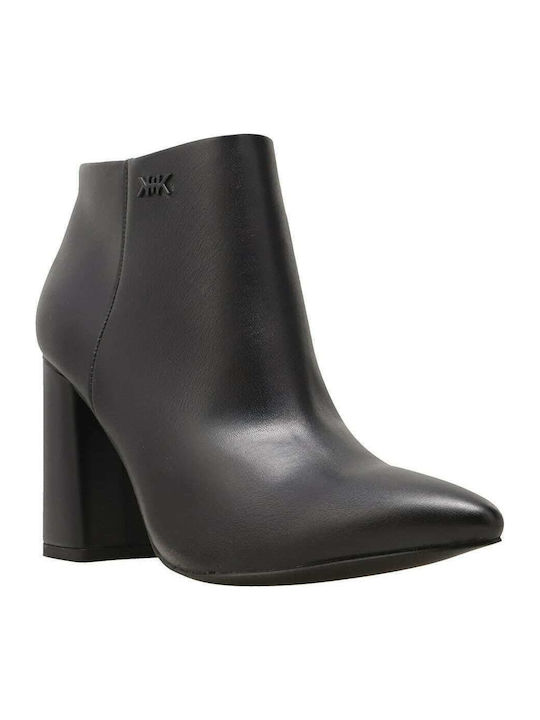 Zain Leather Women's Ankle Boots with High Heel Black