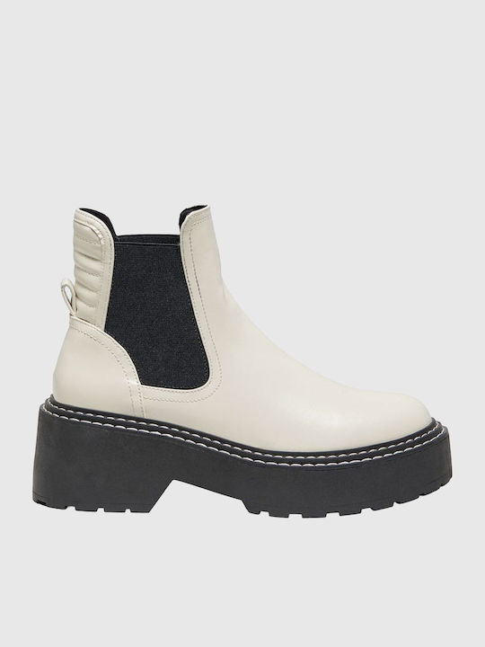 Bossi2 Damen Chelsea Stiefeletten Off White