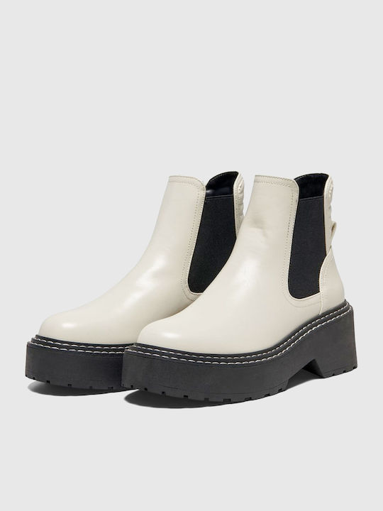 Bossi2 Damen Chelsea Stiefeletten Off White