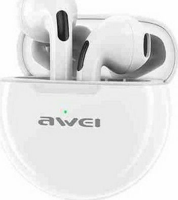 Awei T17 Earbud Bluetooth Handsfree Earphones with Charging Case Whitά