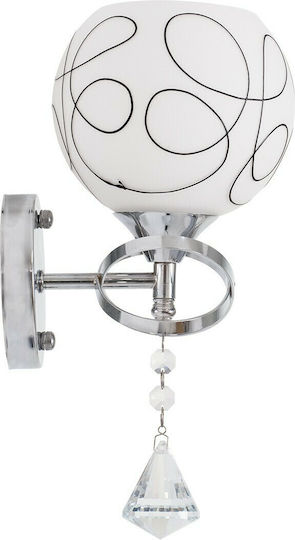 GloboStar Canter Modern Lumină de Perete cu Soclu E27 Transparent 14x30cm